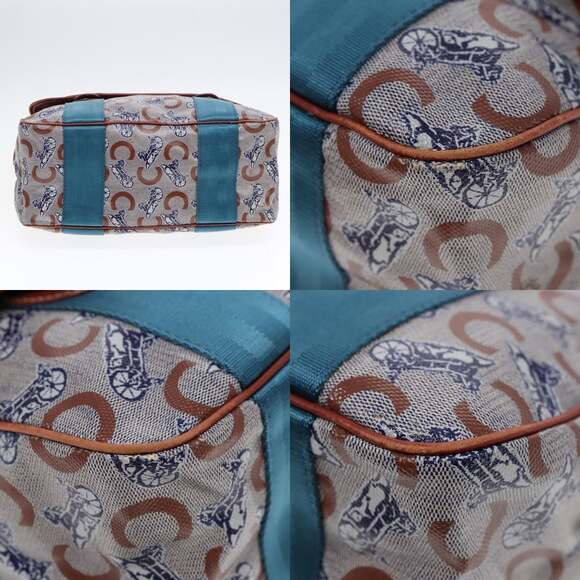 CELINE C Sulky Shoulder Bag Pvc Gray Brown Gold - Picture 10 of 13